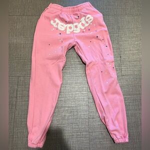 pink sp5der pants